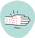 Rodent bite on hand icon